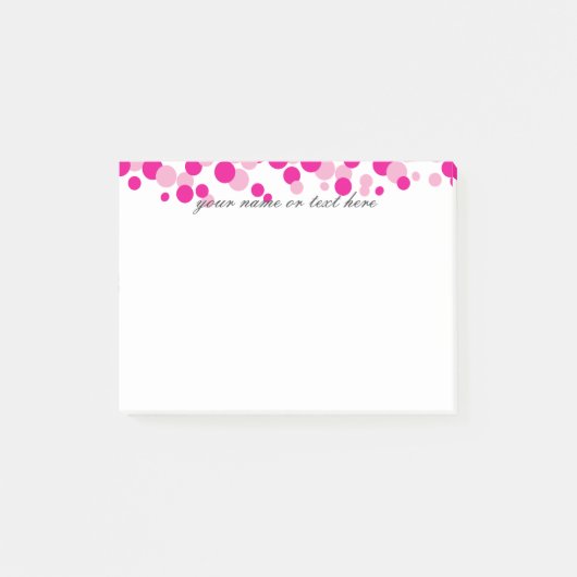 ピンクバブルMonogram Post-it®ノート ポストイット (正面)