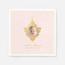 ピンクバプティスガール写真フェイク金ゴールドクロスヴィンテージ