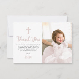 ピンクバプテスマ《キリスト教》洗礼式や命名式宗教少女の写真 サンキューカード
