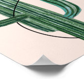 ピンクバポップ・アートのルーンサボテンの女の子の赤ちゃんシャワー準備 ポスター (角)