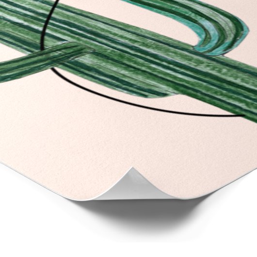 ピンクバポップ・アートのルーンサボテンの女の子の赤ちゃんシャワー準備 ポスター (角)