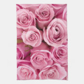 ピンクバラのコラージュ キッチンタオル (縦)