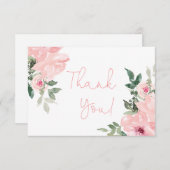 ピンクバラの感謝していフローラ君 ノートカード (正面/裏面)