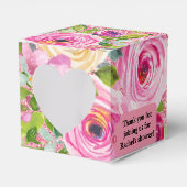 ピンクバラの水色グリッター パーソナライズされた フェイバーボックス (正面サイド)