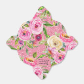ピンクバラの水色グリッター パーソナライズされた フェイバーボックス (折り畳みなし)