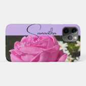ピンクバラの花の写真と女の子の名前 Case-Mate iPhoneケース (裏面(横))