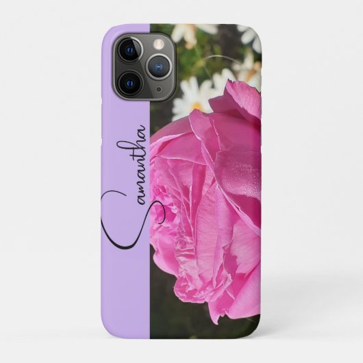 ピンクバラの花の写真と女の子の名前 Case-Mate iPhoneケース (裏)