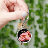 ピンクバラの花 キーチェーン ローズ (手)