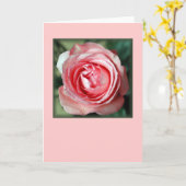 "ピンクバラ"の(ブランク) カード (黄色い花)