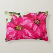 ピンクバリエットポインセティアスホリデー アクセントクッション (正面)