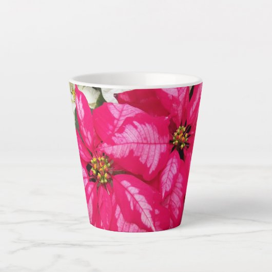 ピンクバリエットポインセティアスホリデー カフェラテマグ (正面)