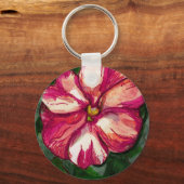 ピンクバルサムの花 キーホルダー (正面)