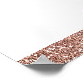 ピンクバルミツワーバラ金ゴールドグリッターサインインポスター ポスター (角)