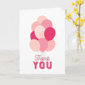 ピンクバルーンありがとう カード (黄色い花)