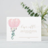 ピンクバルーンおむつラッフルチケットカード 招待状 (スタンド正面)