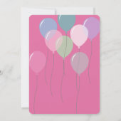 ピンクバルーンと星誕生日 招待状 (裏面)