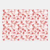 ピンクバルーンと赤イチゴ甘いベリー ラッピングペーパーシート (正面3)