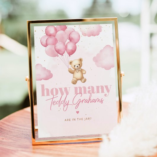 ピンクバルーンどれくらいの数のぬいぐるみ ポスター