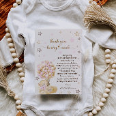 ピンクバルーンを持つテディベア赤ちゃんシャワー サンキューカード