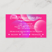 ピンクバルーンイベントパーティープランナー装飾 名刺 (裏面)
