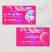 ピンクバルーンイベントパーティープランナー装飾 名刺 (正面/裏面)
