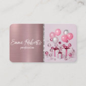 ピンクバルーンイベントパーティー誕生日計画 名刺 (正面)