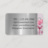 ピンクバルーンイベントパーティー誕生日計画 名刺 (裏面)