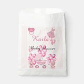 ピンクバルーンウサギ女の子の赤ちゃんシャワー フェイバーバッグ (正面)