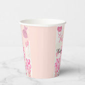 ピンクバルーンウサギ女の子の赤ちゃんシャワー 紙コップ (右)