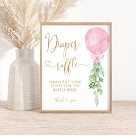 ピンクバルーンガールおむつラッフル ポスター