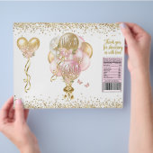 ピンクバルーンガール赤ちゃんシャワーチップバッグラッパー チラシ (手)