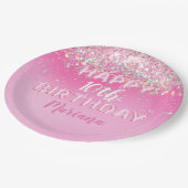 ピンクバルーングラデーション誕生日パーティー ペーパープレート (アングル)