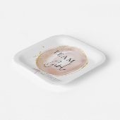 ピンクバルーンジェンダーリビールチームガール ペーパープレート (傾斜あり)