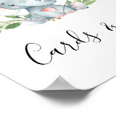 ピンクバルーンゾウ赤ちゃんシャワーパーティー標識 ポスター (角)