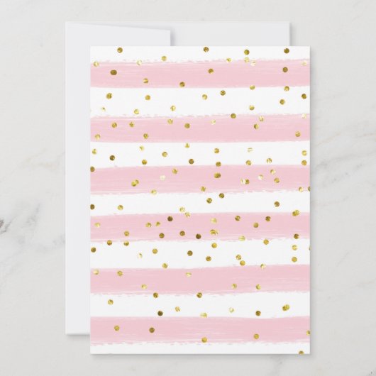 ピンクバルーンテディベアの願いベビーゲームカード 招待状 (裏面)