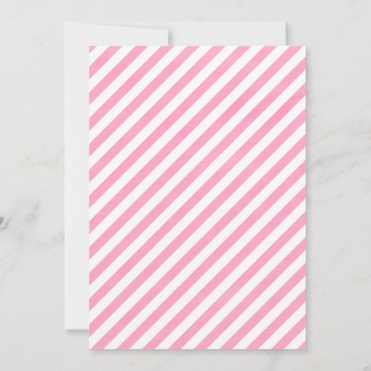 ピンクバルーンテディベアガールベビーシャワー 招待状 (裏面)