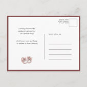 ピンクバルーンテディベアフローラガールベビーシャワー インビテーションポストカード (裏面)