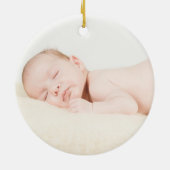 ピンクバルーンテディベアベビー第1回クリスマス セラミックオーナメント (裏面)