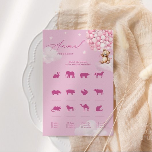 ピンクバルーンテディベア動物妊娠ゲーム