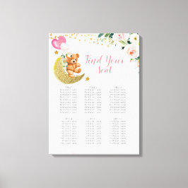 ピンクバルーンテディベア座席表の記号 キャンバスプリント