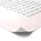 ピンクバルーンテディベア座席表の記号 ポスター (角)