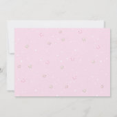 ピンクバルーンテディベア赤ちゃんシャワーありがとう車 サンキューカード (裏面)