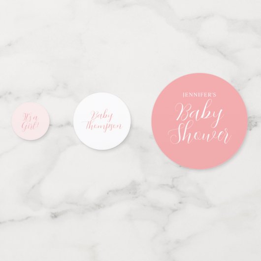 ピンクバルーンテディベア赤ちゃんシャワー紙吹雪 コンフェッティ (裏面)