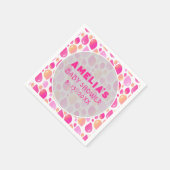 ピンクバルーンパターン赤ちゃん女の子の赤ちゃんシャワー スタンダードカクテルナプキン (角)