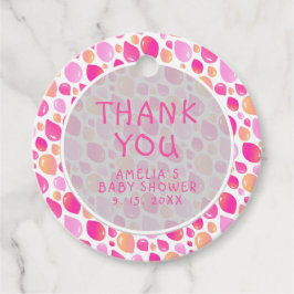 ピンクバルーンパターン赤ちゃん女の子の赤ちゃんシャワー フェイバータグ