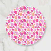 ピンクバルーンパターン赤ちゃん女の子の赤ちゃんシャワー フェイバータグ (裏面)