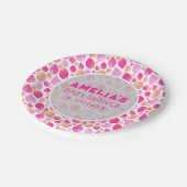 ピンクバルーンパターン赤ちゃん女の子の赤ちゃんシャワー ペーパープレート (アングル)