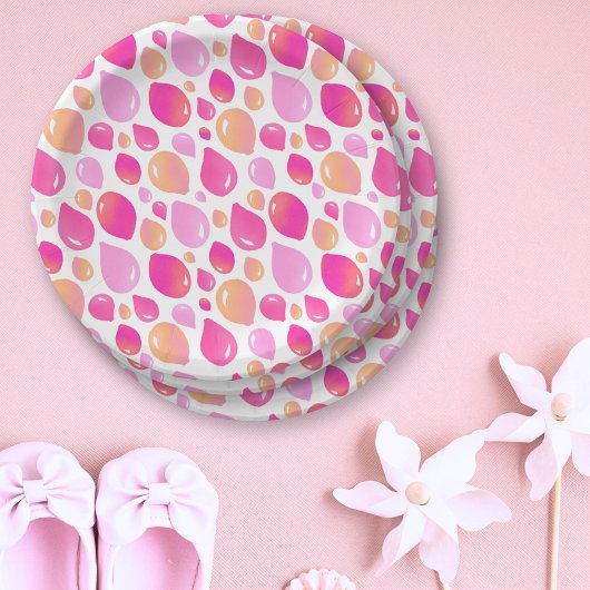ピンクバルーンパターン赤ちゃん女の子の赤ちゃんシャワー ペーパープレート