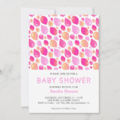ピンクバルーンパターン赤ちゃん女の子の赤ちゃんシャワー 招待状 (正面)