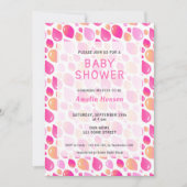 ピンクバルーンパターン赤ちゃん女の子の赤ちゃんシャワー 招待状 (正面)